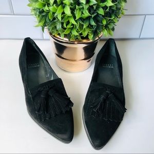 Black 5 1/2 Stuart Weitzman Avatass suede loafers